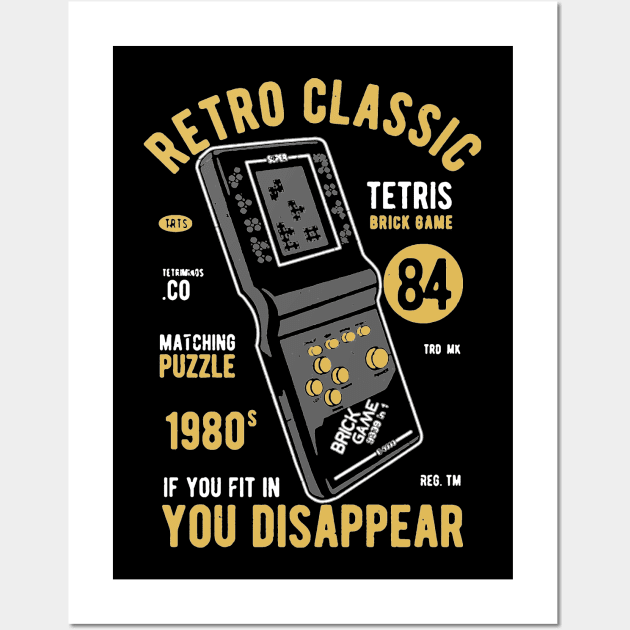 Retro Classic Tetris Wall Art by JakeRhodes